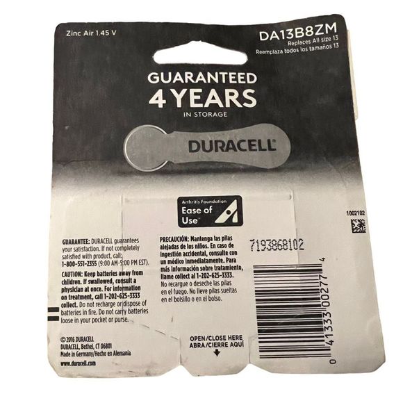 Size 13 Hearing Aid Batteries 32 Ct Mixed Lot Duracell Rayovac BEST BY 2021 - Picture 6 of 6